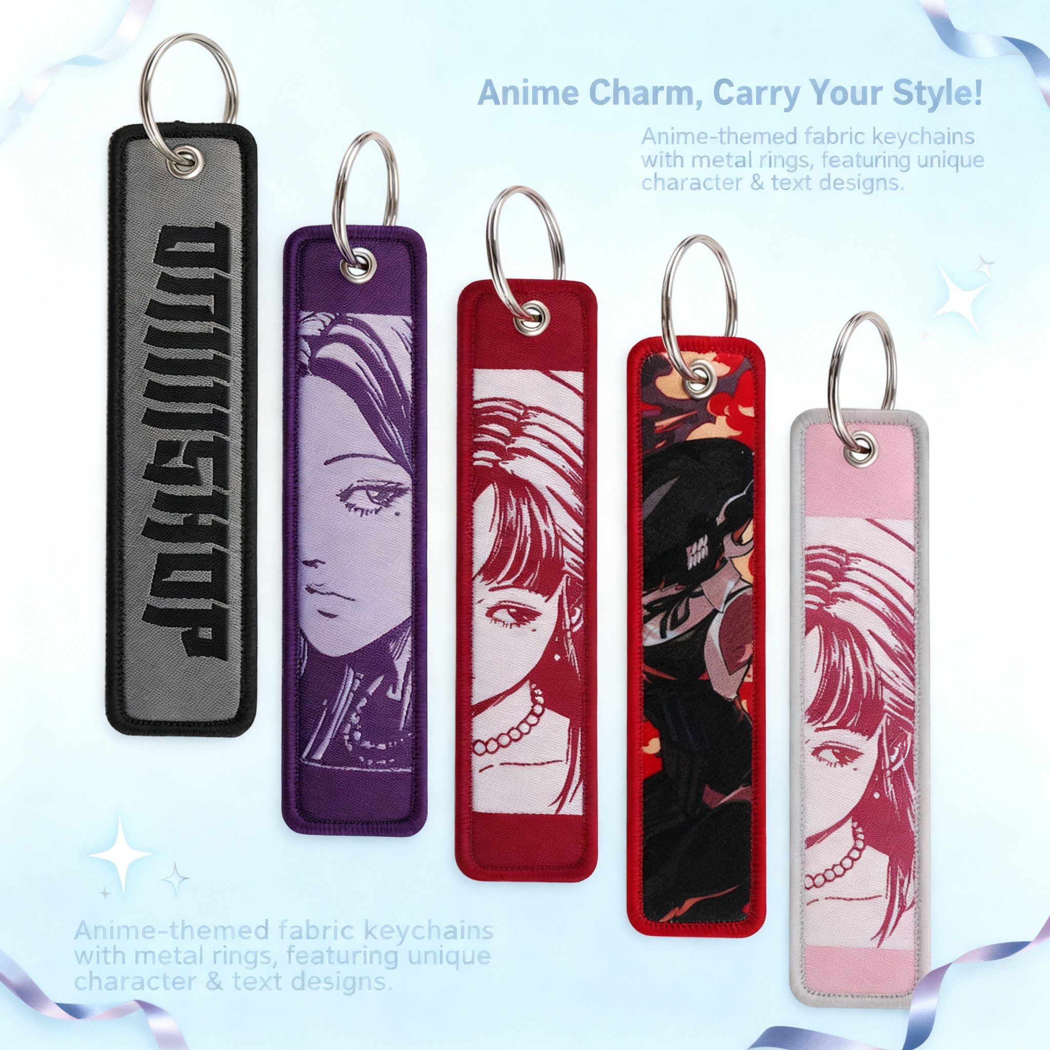 Car Accessories Gifts For Men - Anime Girls Embroidery Key Fobs Cool