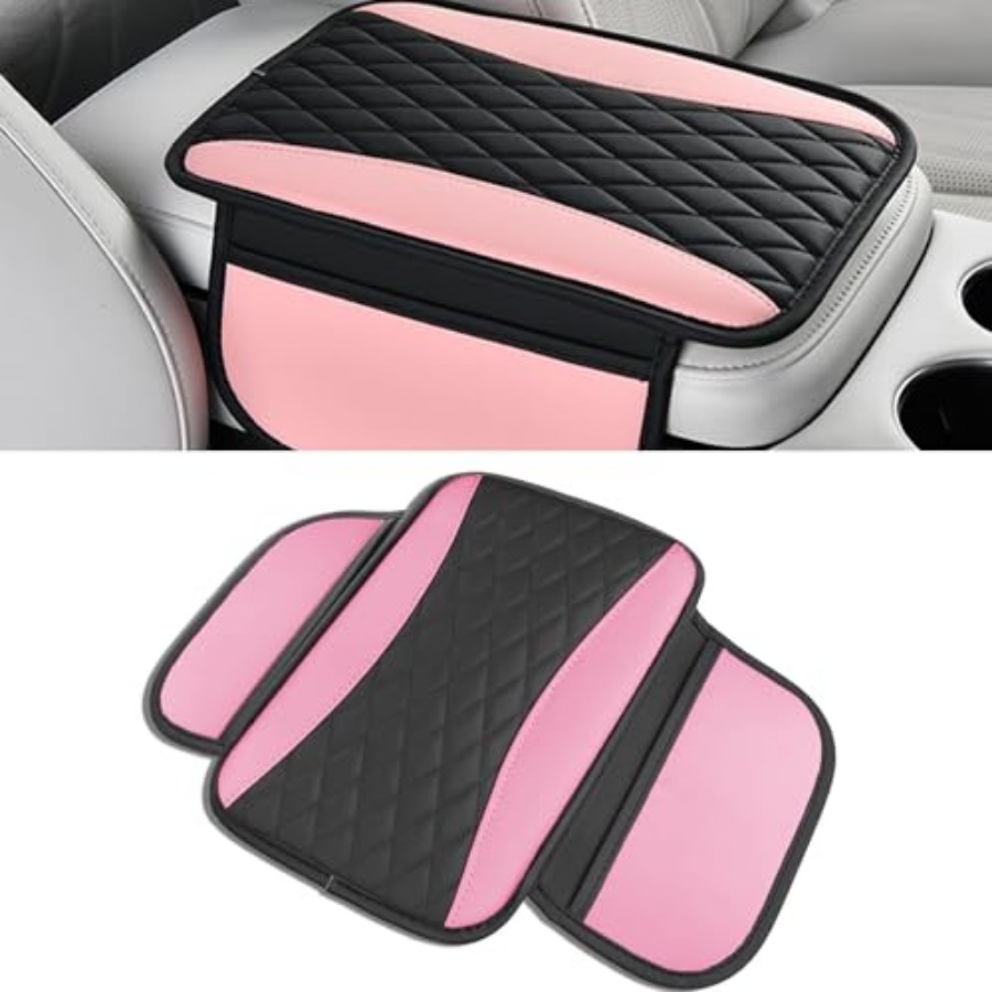 Car Seat Organizer - Leather Car Center Console Cover with