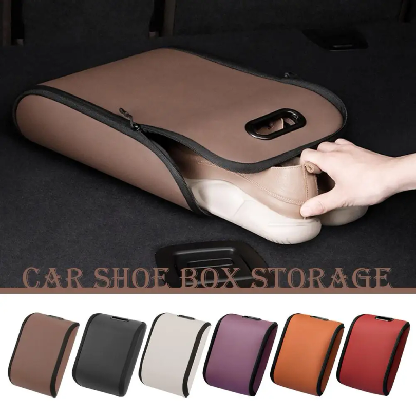 Car Shoe Storage Box PVC Leath - Car Seat Organizer 리뷰 및 가격