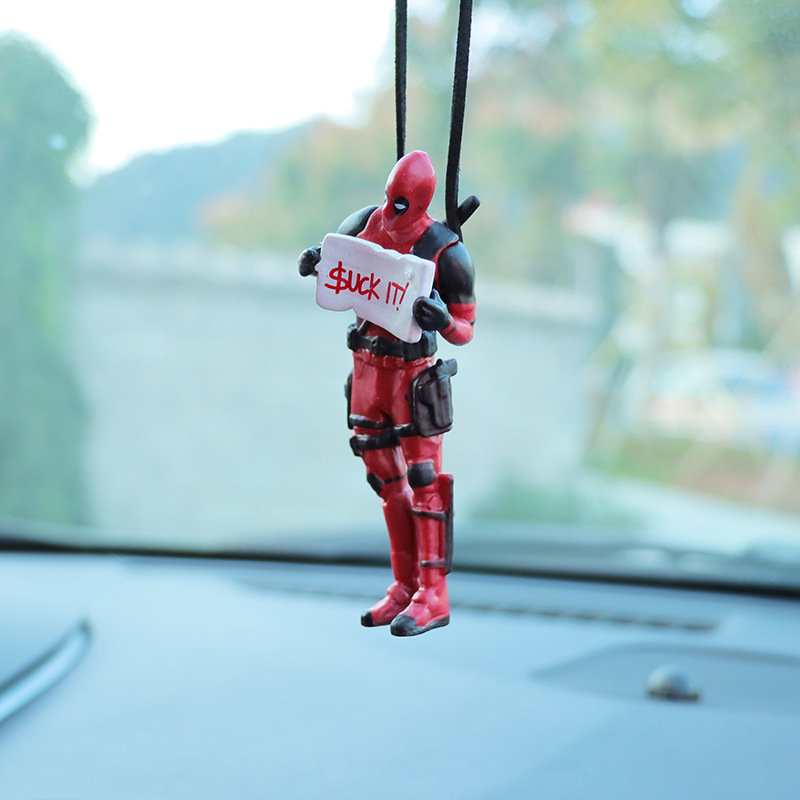 Cute Deadpool Car Rearview Mir - Car Accessories Hanging From Mirror 리뷰 및 가격