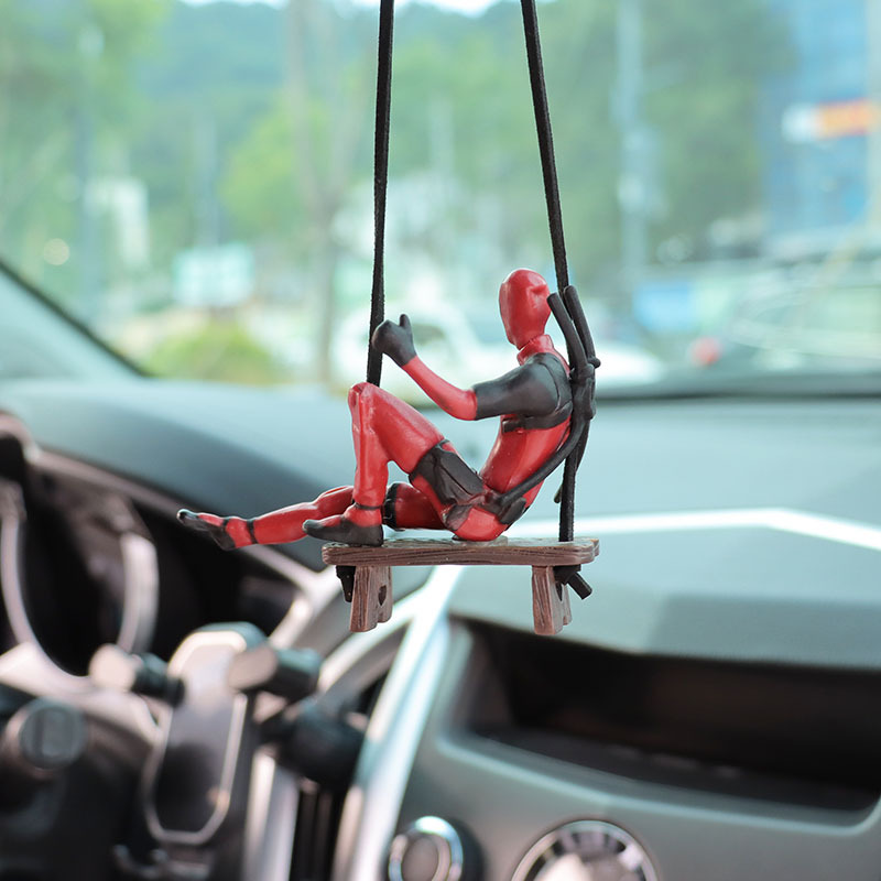 Cute Deadpool Car Rearview Mir - Car Accessories Hanging From Mirror 리뷰 및 가격
