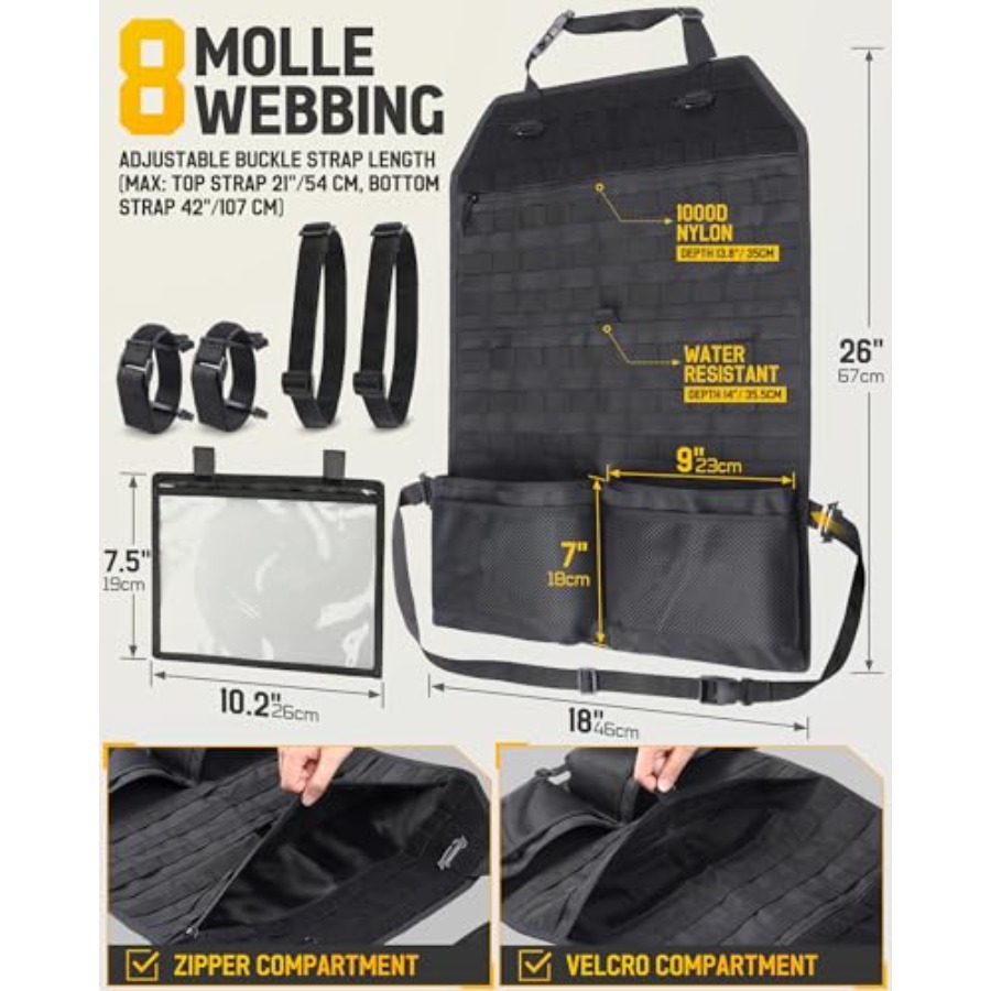 Tactical Car Seat Back Organiz - Car Seat Organizer 리뷰 및 가격