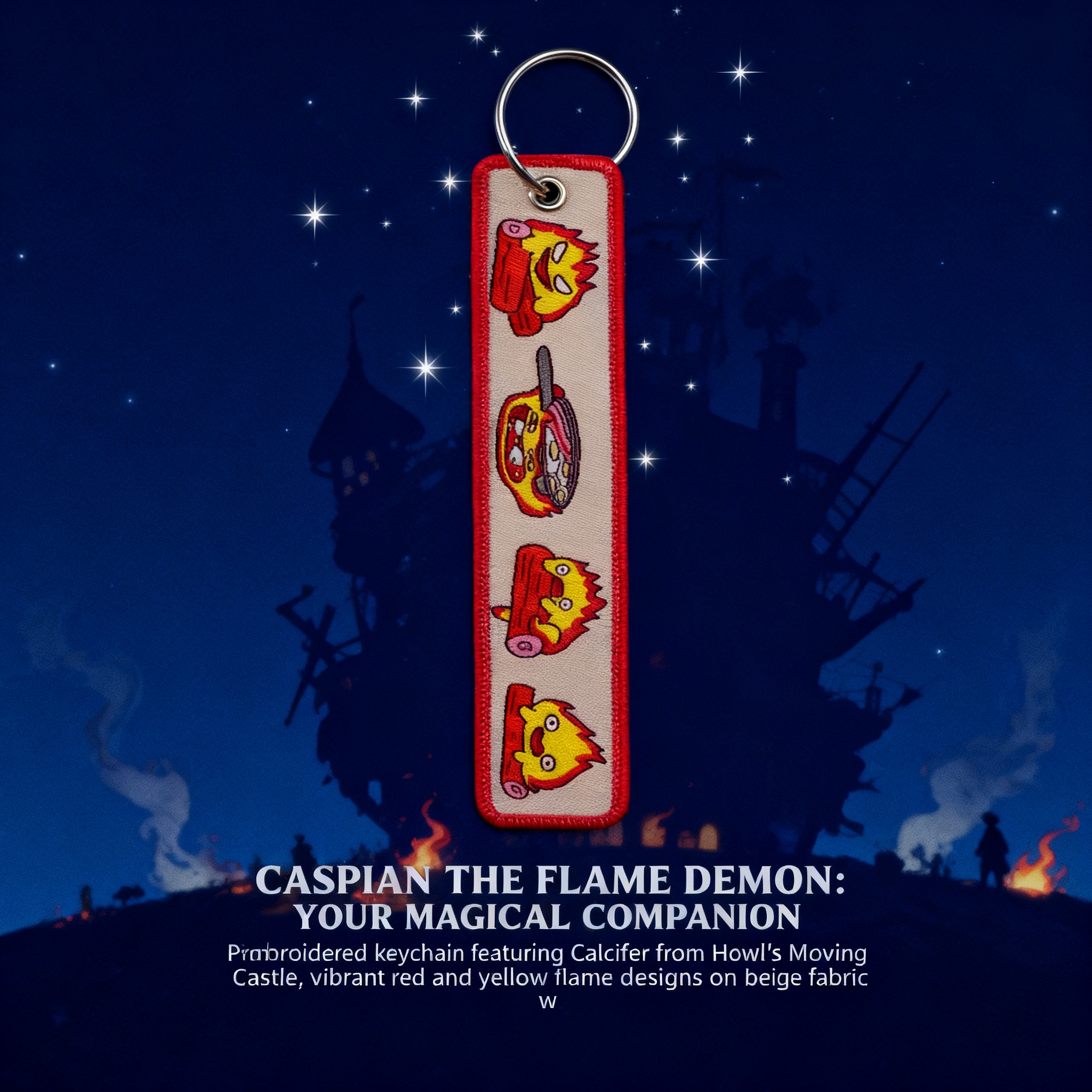 Anime Fire Embroidery Key Fobs - Car Accessories Gifts For Men 리뷰 및 가격