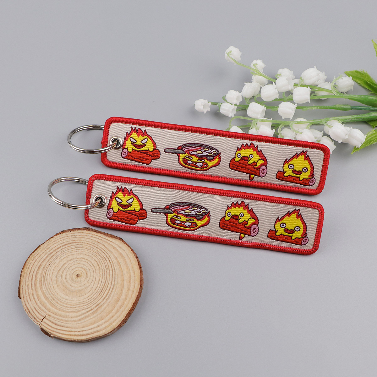 Anime Fire Embroidery Key Fobs - Car Accessories Gifts For Men 리뷰 및 가격
