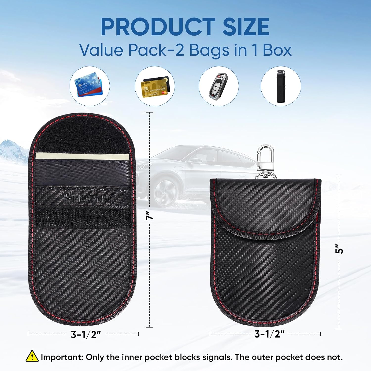 2-Pack Faraday Bags for Car Ke - Car Key Signal Blocker 리뷰 및 가격