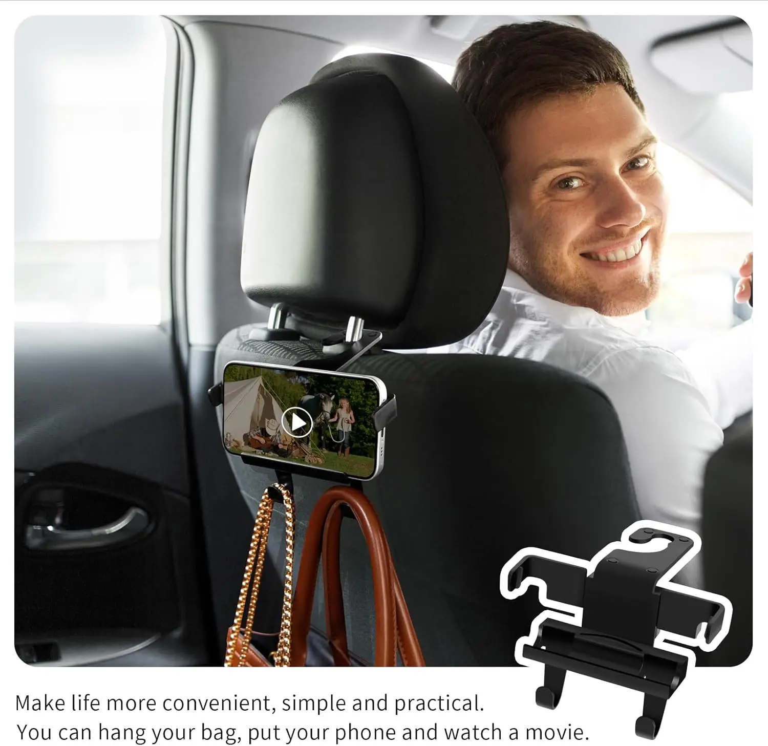 2-in-1 Car Seat Hook with Phon - Car Seat Organizer 리뷰 및 가격